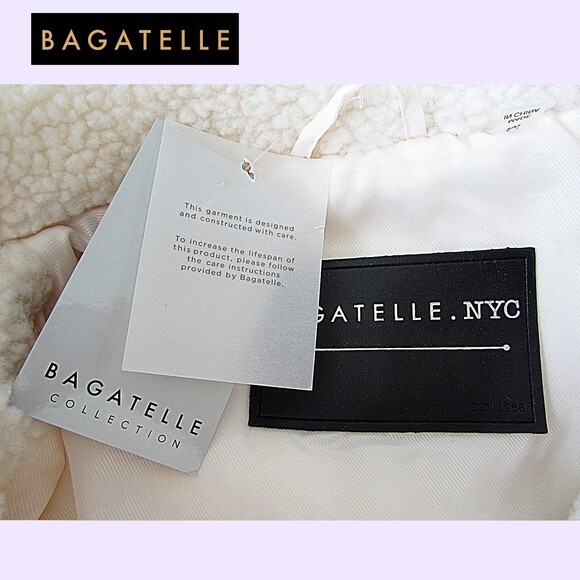 BAGATELLE Collection NEW Indie Faux Shearling Patch Pockets Zip Jacket M - Picture 5 of 12